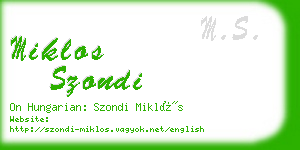 miklos szondi business card